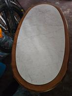 salontafel beukenhout met marmeren blad., Ophalen, Gebruikt