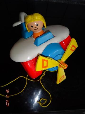 Fisher Price vliegtuigje,geel trektouwtje*VINTAGE*NIEUWSTAAT beschikbaar voor biedingen