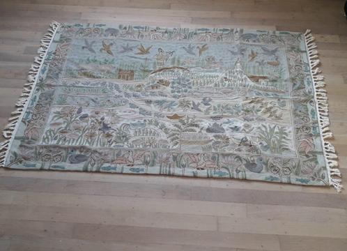 Magnifique tapis Kelim/sol/mur brodé en laine et coton, Maison & Meubles, Ameublement | Tapis & Moquettes, Neuf, 100 à 150 cm