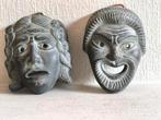 Twee gebakken kleimaskers, Griekse mythologie, Ophalen of Verzenden
