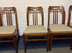 4 Schuitema jugendstil eetkamer stoelen, Huis en Inrichting, Ophalen, Zo goed als nieuw, Hout, Vier