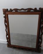 Mooie vintage/antieke spiegel met sierlijke houten kader, Ophalen of Verzenden