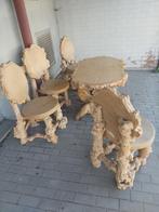 Hardhouten tuinset, Tuin en Terras, Ophalen, 4 zitplaatsen, Gebruikt, Hardhout