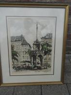 PEINTURE SIGNEE"HEBBELINCK:LIEGE LE PERREON", Enlèvement ou Envoi