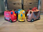 3 Trunki ride-on reiskoffertjes, Handtassen en Accessoires, Koffers, Ophalen, Zo goed als nieuw, Hard kunststof, Slot