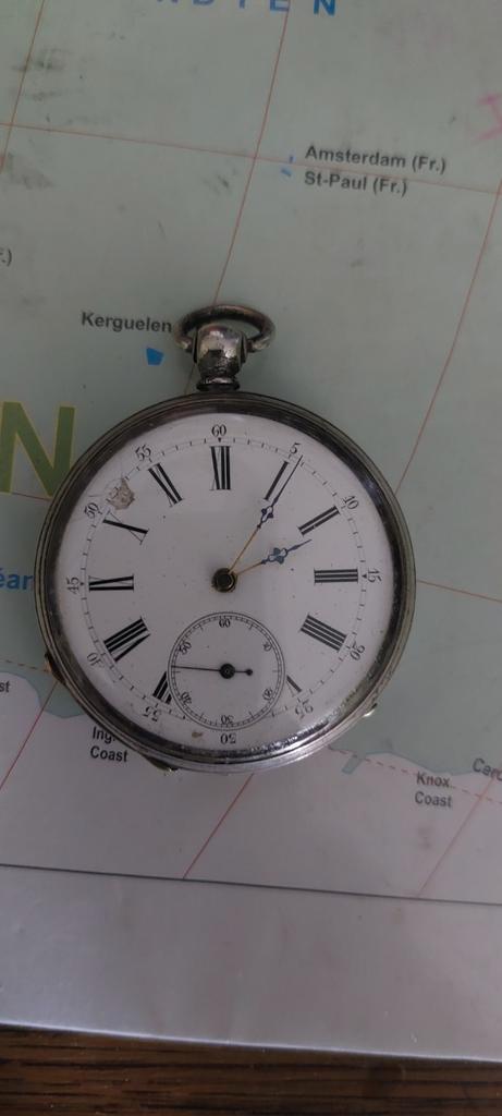 Montre à gousset mécanique en argent époque 1900, Antiek en Kunst, Antiek | Klokken, Ophalen of Verzenden