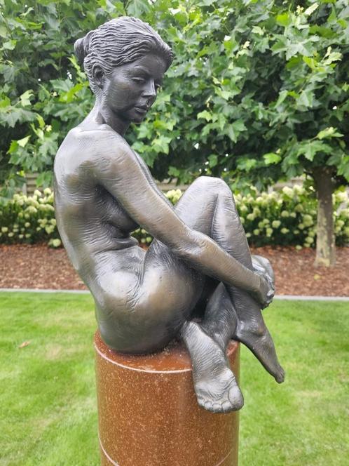 Duriez Irénée bronzen zittend naakt vroeg werk prachtig werk, Antiek en Kunst, Kunst | Beelden en Houtsnijwerken, Ophalen of Verzenden