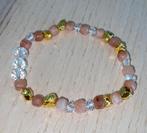 Armband facet geslepen zonnesteen pyriet verguld 24 karaat, Overige kleuren, Nieuw, Ophalen of Verzenden, Met edelsteen