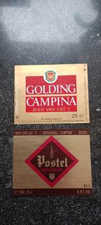 2 bieretiketten br Campina Dessel, Verzamelen, Ophalen of Verzenden, Zo goed als nieuw