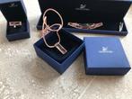 Swarovski set ring armband ketting, Ophalen, Zo goed als nieuw, Roze, Zilver