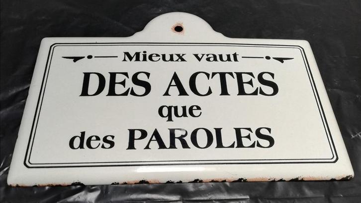 Plaque en métal vintage 25x17,5 cm, Huis en Inrichting, Woonaccessoires | Wanddecoraties, Zo goed als nieuw, Ophalen of Verzenden