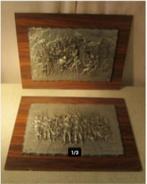 2 Metalen Kunstwerken van bekende Taferelen - 39x29, Antiek en Kunst, Ophalen of Verzenden
