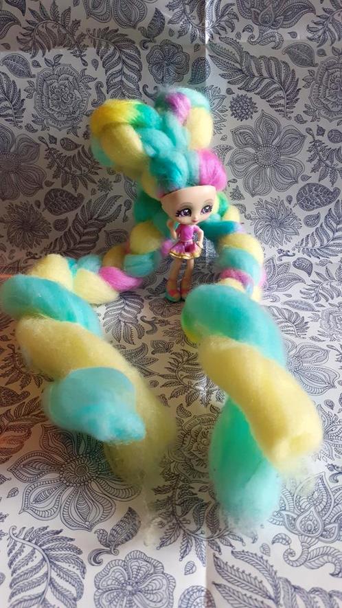 poupée candylock cheveux vert jaune mauve, Verzamelen, Poppen, Gebruikt, Pop, Ophalen of Verzenden