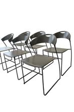 6 ceruti baleri Italia chairs, Enlèvement, Utilisé, Gris, Métal