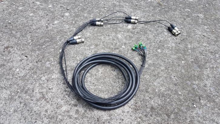 Multikabel 8 kanalen 4~5 m - XLR (fem) naar RIACON (Phoenix), Audio, Tv en Foto, Audiokabels en Televisiekabels, Zo goed als nieuw