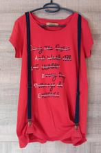T-shirt orange avec bretelles et inscription (38), Kleding | Dames, T-shirts, Ophalen of Verzenden, Gedragen, Rood