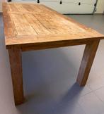 Robuuste teak tafel 220x100x78, Ophalen, Gebruikt, Teakhout, 200 cm of meer