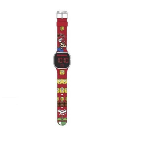 Super Mario Horloge - Led, Handtassen en Accessoires, Horloges | Kinderen, Nieuw, Jongen, Rood, Ophalen of Verzenden