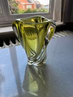Vintage Val saint lambert groene vaas 1950, Antiek en Kunst, Ophalen