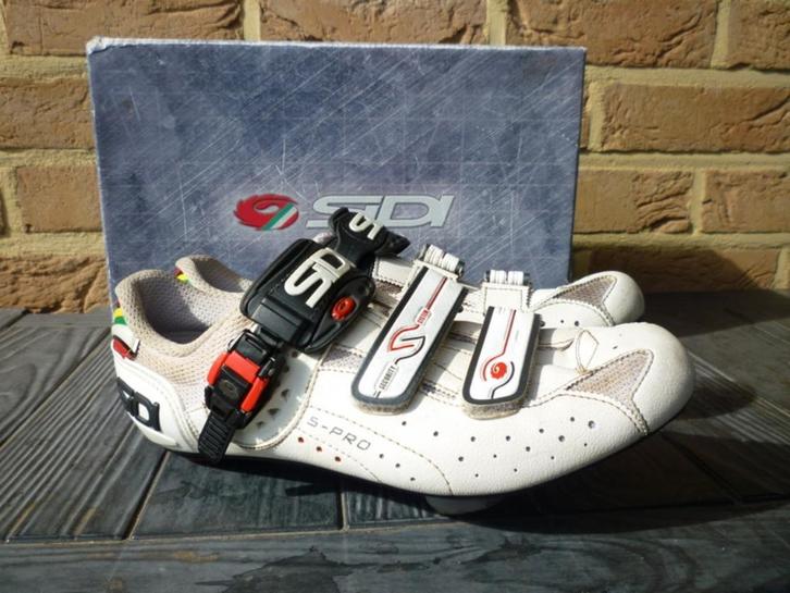 Koersschoenen Sidi Genius 5Pro wit maat 44, Fietsen en Brommers, Fietsaccessoires | Fietskleding, Gebruikt, Heren, Schoenen, Overige maten