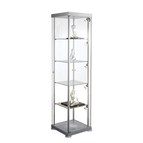 Vitrinekast glas vierkant glasvitrine met slot, Huis en Inrichting, Kasten | Vitrinekasten, Nieuw, 150 tot 200 cm, Minder dan 50 cm