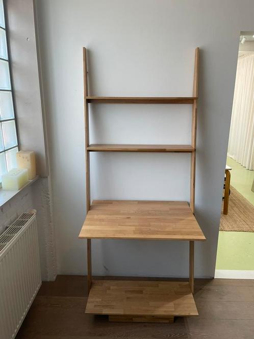 Massief eiken wandrek met bureau – La Redoute “Jimi”, Huis en Inrichting, Bureaus, Gebruikt, Bureau, Ophalen