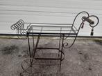 Bartafeltje + staander, Gebruikt, Metaal of Aluminium, Vierkant, 55 tot 75 cm