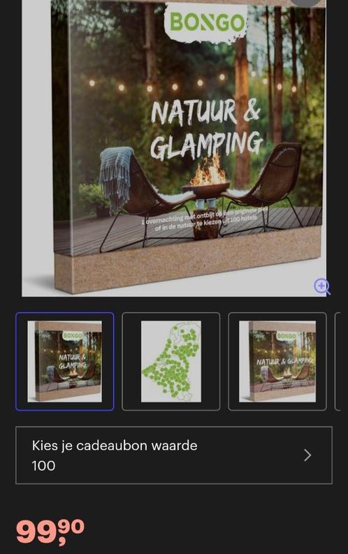 Bongo bon natuur en glamping, Tickets en Kaartjes, Kortingen en Cadeaubonnen, Twee personen, Bungalowpark, Cadeaubon, Arrangement