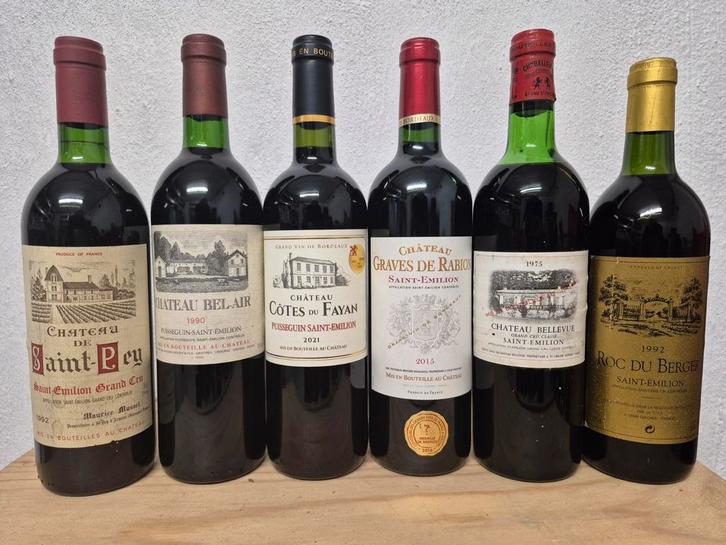 6x Saint Emilion, Verzamelen, Wijnen, Zo goed als nieuw, Rode wijn, Frankrijk, Vol, Ophalen