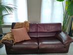 Salon (2 en 3 zit) in buffelleder, Huis en Inrichting, Ophalen, Driepersoons, Zo goed als nieuw, Rechte bank
