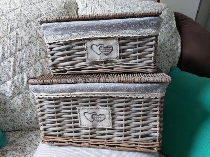 PANIERS en osier, Huis en Inrichting, Woonaccessoires | Schalen en Manden, Zo goed als nieuw, Mand, Rechthoekig, Riet, Ophalen