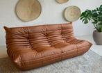 Driezit Togo sofa van Ligne Roset in cognac bruin leder, Antiquités & Art, Antiquités | Meubles | Chaises & Canapés, Enlèvement ou Envoi