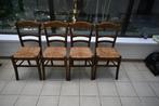 stoelen met rieten zitting, Ophalen, Gebruikt, Bruin, Vier