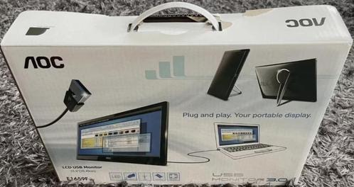 Moniteur Portable AOC E1659FWU LED 15,6 pouces, Computers en Software, Monitoren, Zo goed als nieuw, LED, HD, Ophalen of Verzenden