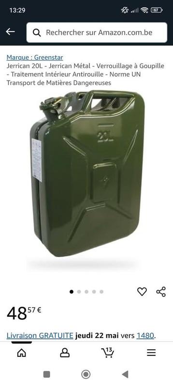 Metalen jerrycan van 20 liter  beschikbaar voor biedingen