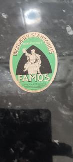 Oud bieretiket famos br. St. Antonius booischot, Verzamelen, Ophalen of Verzenden, Zo goed als nieuw