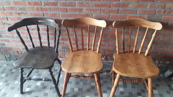 3 stoelen, Enlèvement, Utilisé, Bois, Trois