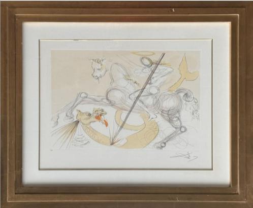 lithographie saint georges signe salvador dali, Antiek en Kunst, Kunst | Litho's en Zeefdrukken, Ophalen of Verzenden