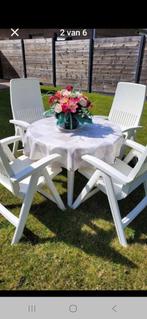 Witte tuinset, Tuin en Terras, Tuinsets en Loungesets, Ophalen, 4 zitplaatsen, Kunststof, Nieuw