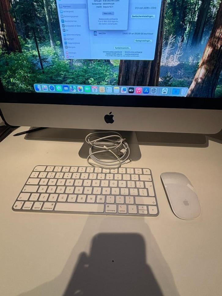 iMac 21,5″ -4K Retina 2017 -250 GB SSD -Topstaat, Computers en Software, Apple Desktops, Gebruikt, iMac, SSD, 3 tot 4 Ghz, 8 GB