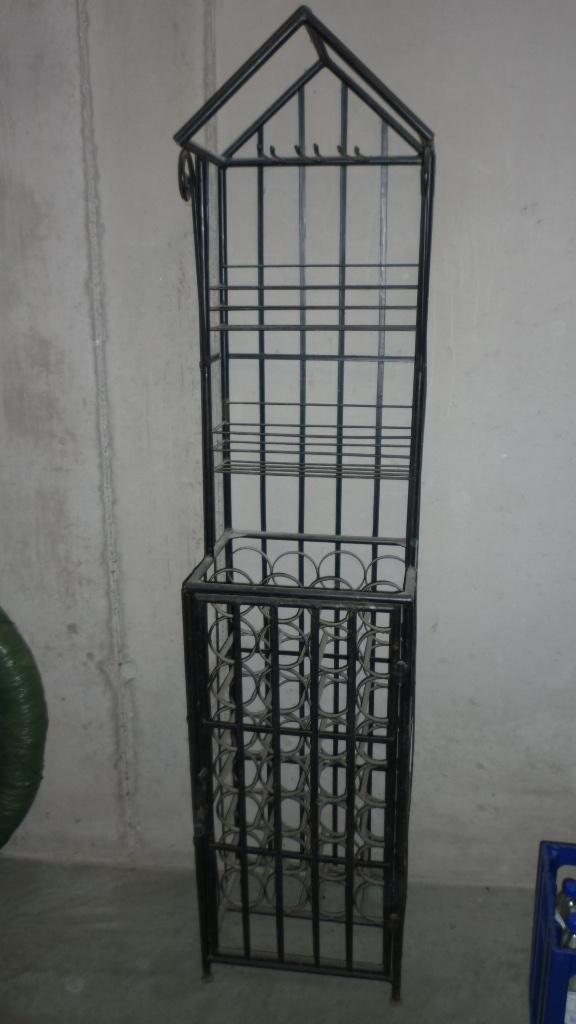 Wijnrek zwart smeedwerk, Huis en Inrichting, Woonaccessoires | Wijnrekken, Gebruikt, 75 cm of meer, Metaal, 15 tot 25 flessen