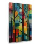 Forêt abstraite en formes Peinture sur verre 100x150cm + Sys, Antiquités & Art, Envoi
