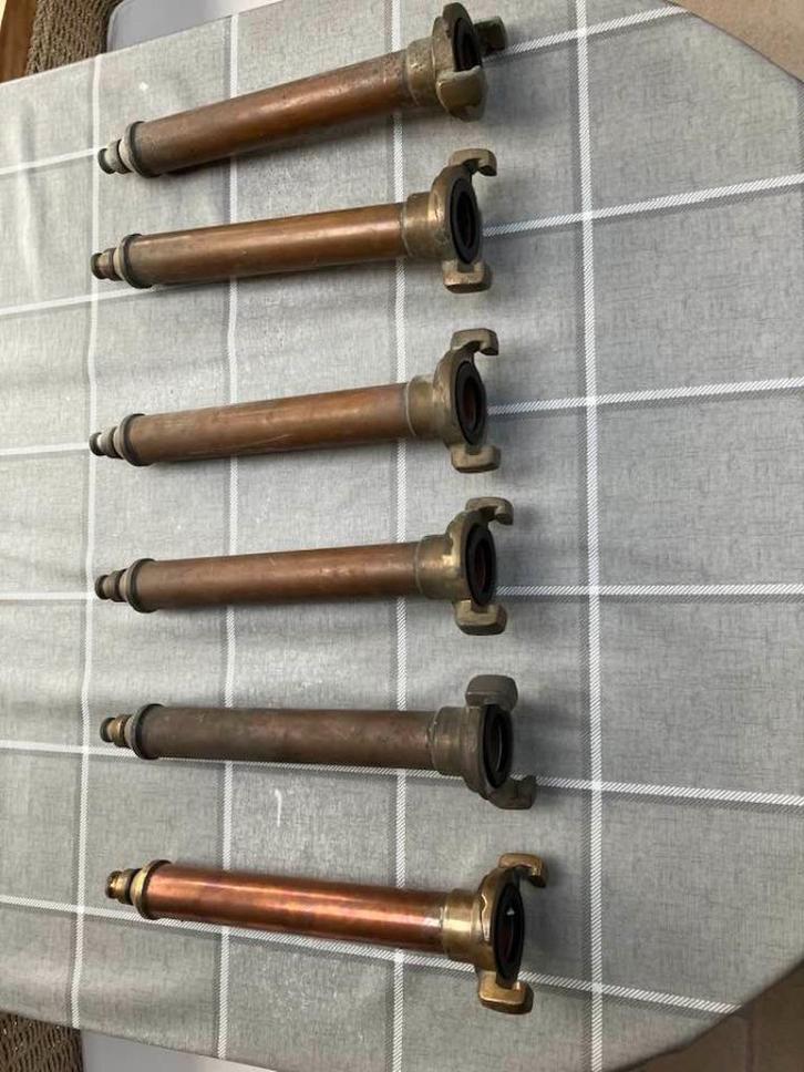 tekoop oude koperen brandweerspuit, brandweerspuiten 6 stuks, Antiek en Kunst, Antiek | Brons en Koper, Koper, Ophalen