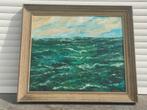 Huile sur toile la mer signe g mahieu, Antiek en Kunst, Ophalen of Verzenden