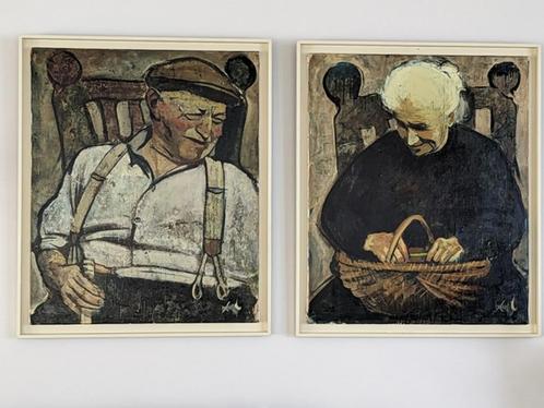 2 SCHILDERIJEN RENE DUCOURANT, Antiek en Kunst, Kunst | Schilderijen | Klassiek, Ophalen