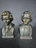 Bustes en plâtre de couleur bronze de Beethoven et de Chopin, Ophalen