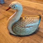 Handgesneden en handgeschilderd houten eend uit India +-1970, Antiek en Kunst, Ophalen