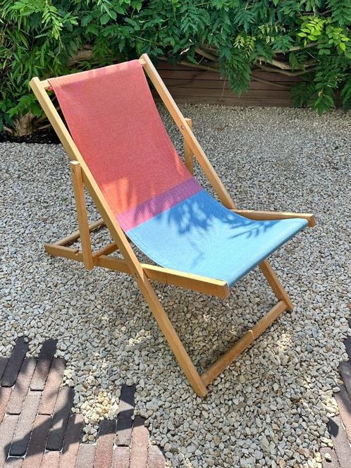 WELTEVREE Moderne strandstoel, Tuin en Terras, Tuinstoelen, Zo goed als nieuw, Hout, Inklapbaar, Ophalen