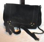 sac avec bandoulière en dain noir, Enlèvement ou Envoi, Utilisé, Noir