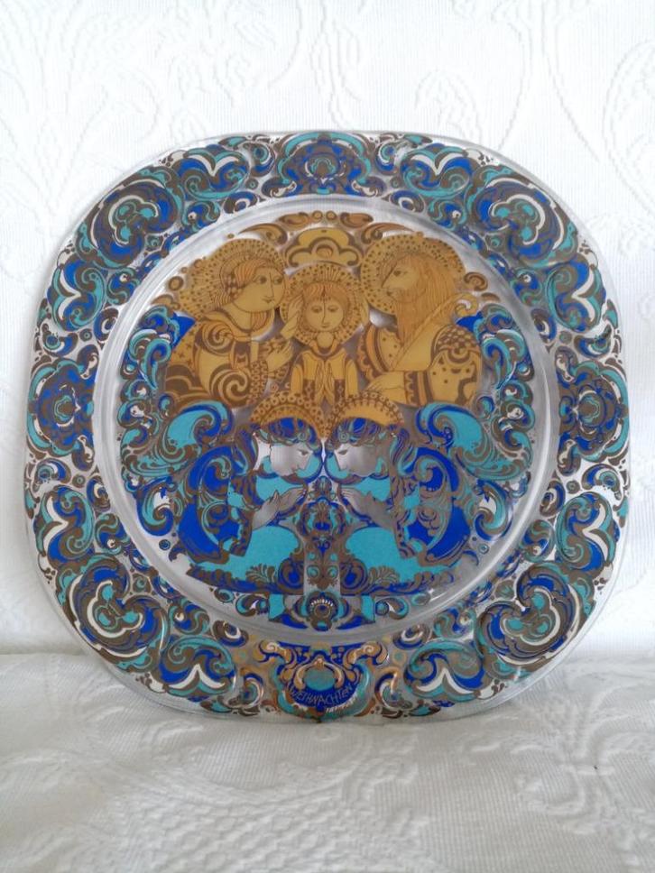 Glazen wandbord Rosental Studio lijn Bjorn Wiinblad 1979, Antiek en Kunst, Antiek | Vazen, Ophalen of Verzenden